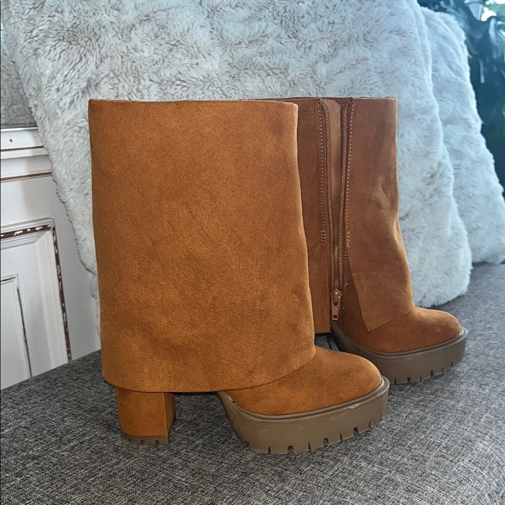 Tan Suede Women's Boots Inc acelina 5